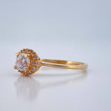 Anillo Solitario Halo 2.1gr / T7 / Oro Amarillo 18K %