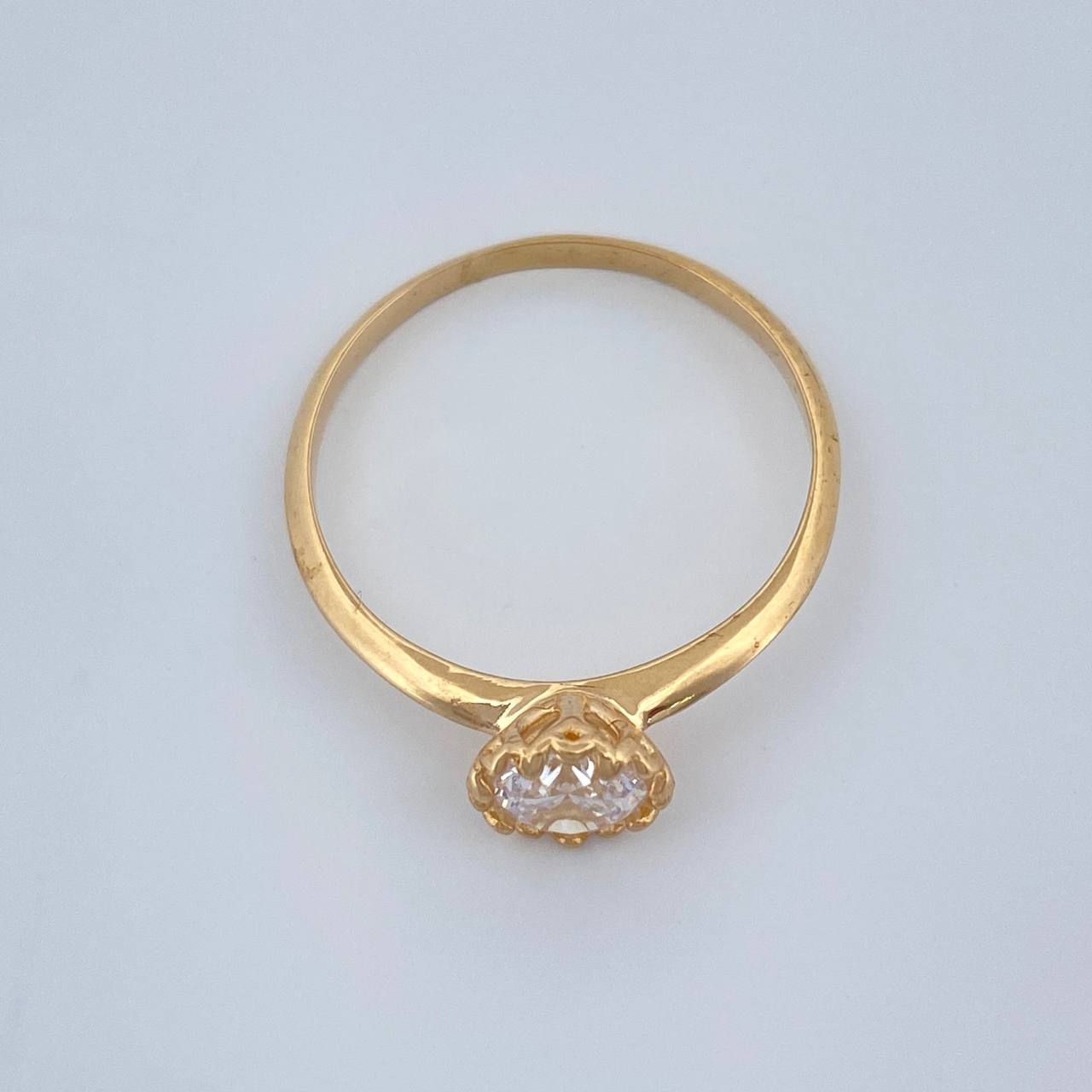 Anillo Solitario Halo 1.7gr / T6 3/4 / Oro Amarillo 18K %