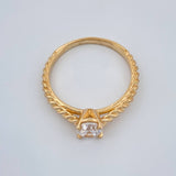 Anillo Solitario Trenzado 2.35gr / T6 / Oro Amarillo 18K %