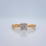 Anillo Solitario Trenzado 2.35gr / T6 / Oro Amarillo 18K %