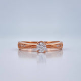Anillo Solitario 2.85gr / T8 1/4 / Oro Rosa 18K %
