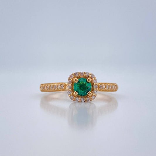 Anillo Halo Cuadrado 2.2gr / T6 1/4 / Oro Amarillo 18K %
