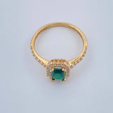 Anillo Halo Rectangular 2.35gr / T6 1/4 / Oro Amarillo 18K %