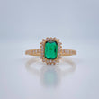 Anillo Halo Rectangular 2.35gr / T6 1/4 / Oro Amarillo 18K %