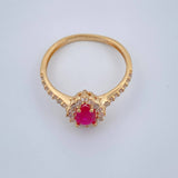 Anillo Halo Gota 2.25gr / T6 1/2 / Oro Amarillo 18K %