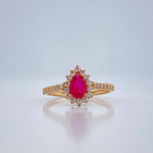 Anillo Halo Gota 2.25gr / T6 1/2 / Oro Amarillo 18K %