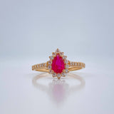 Anillo Halo Gota 2.25gr / T6 1/2 / Oro Amarillo 18K %