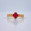 Anillo Trebol Cubana 3gr / T6 3/4 / Oro Amarillo Nac.Esp. 18K %