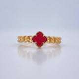 Anillo Trebol Cubana 3gr / T6 3/4 / Oro Amarillo Nac.Esp. 18K %
