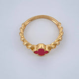 Anillo Trebol Cubana 3gr / T6 3/4 / Oro Amarillo Nac.Esp. 18K %