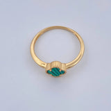 Clover Green Malachite Ring 1.2 g / T6 3/4 Yellow Gold 18K