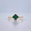 Clover Green Malachite Ring 1.2 g / T6 3/4 Yellow Gold 18K