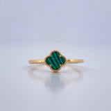 Clover Green Malachite Ring 1.2 g / T6 3/4 Yellow Gold 18K