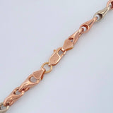 Cadena Rustica Espiga 9.9gr / 19 in / 4.8mm Dos Oros Blanco Rosa 18K %