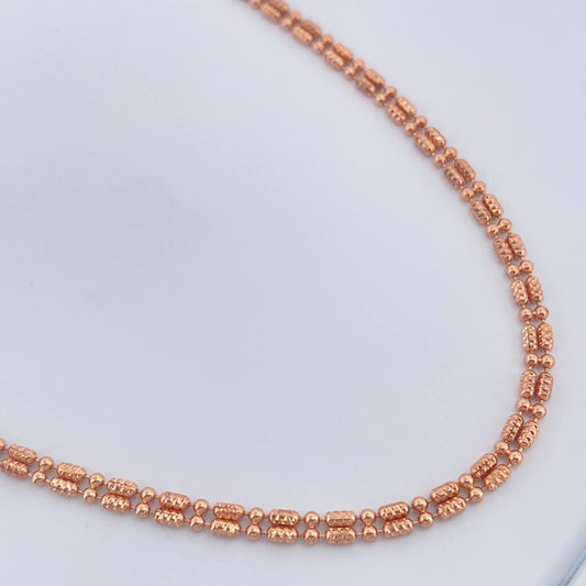Cadena Morse Doble 12.55gr / 27 3/4 in / 2.68mm Oro Rosa +3 18K %