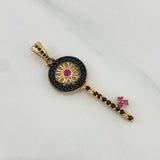 Pendant Key 2.45 g / 1 1/2 in Two Golds Black Yellow 18K