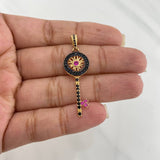 Pendant Key 2.45 g / 1 1/2 in Two Golds Black Yellow 18K