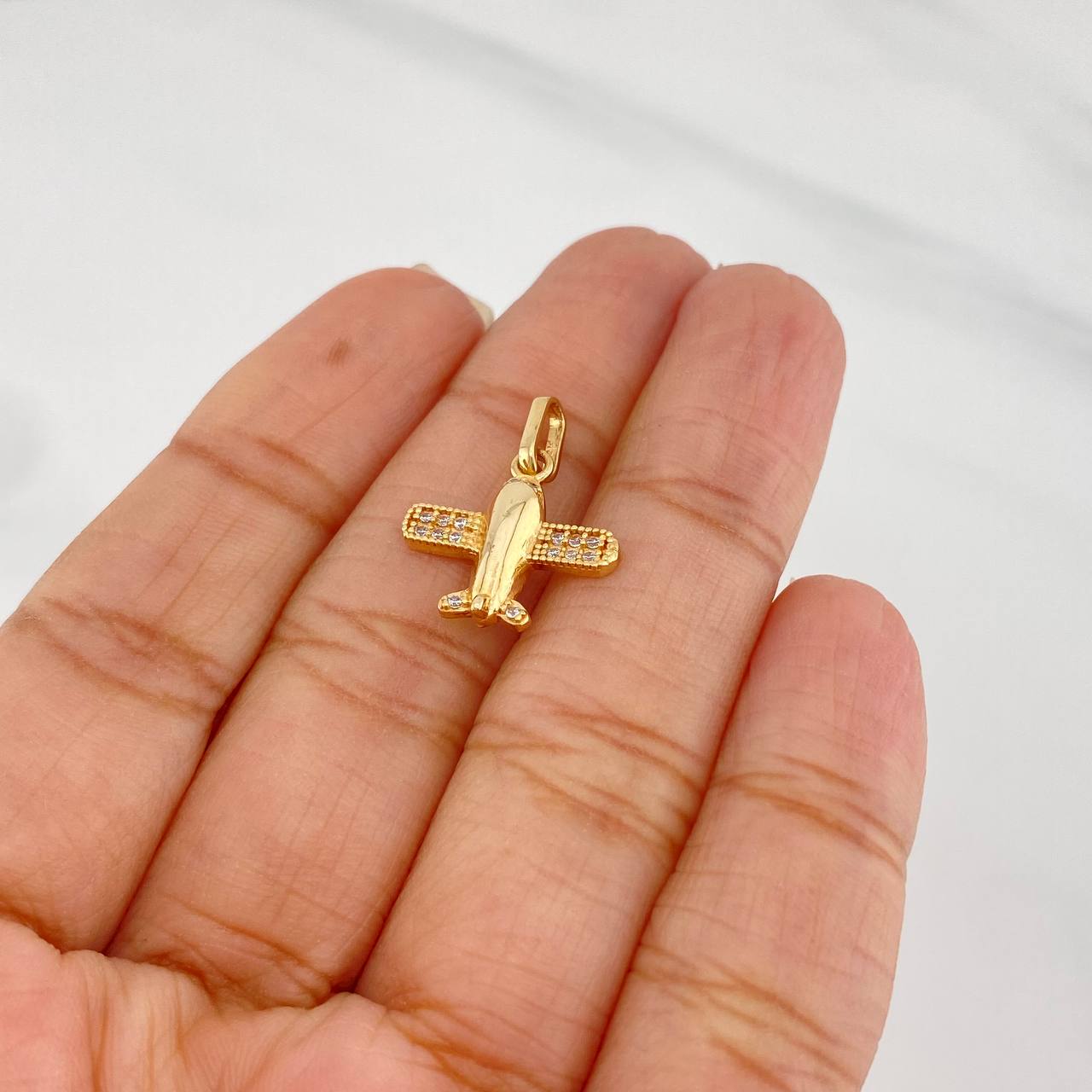 Pendant Airplane 1.25 g / 3/4 in Yellow Gold 18K