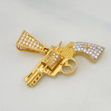 Pendant Pistol 4.1 g / 1 in Two Yellow White Gold 18K