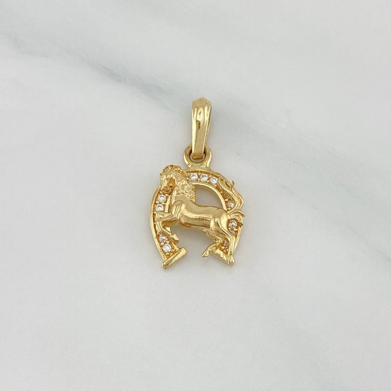 Pendant Horseshoe Horse 1.75 g / 3/4 in 18K Yellow Gold