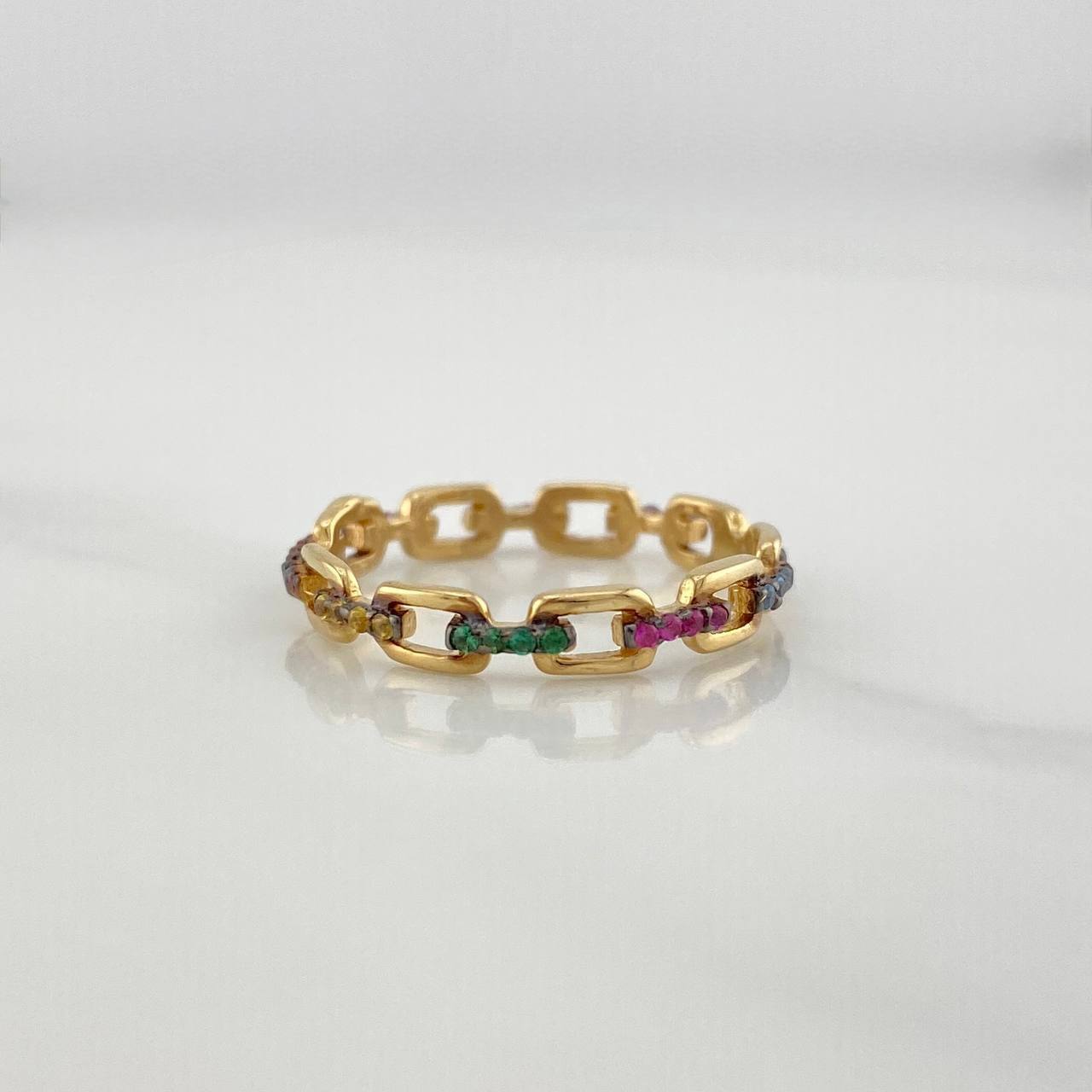 Link Ring 1.65 g / T6 3/4 Two Golds Black Yellow 18K