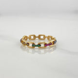 Link Ring 1.65 g / T6 3/4 Two Golds Black Yellow 18K