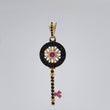 Pendant Key 2.45 g / 1 1/2 in Two Golds Black Yellow 18K