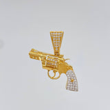 Pendant Pistol 4.1 g / 1 in Two Yellow White Gold 18K
