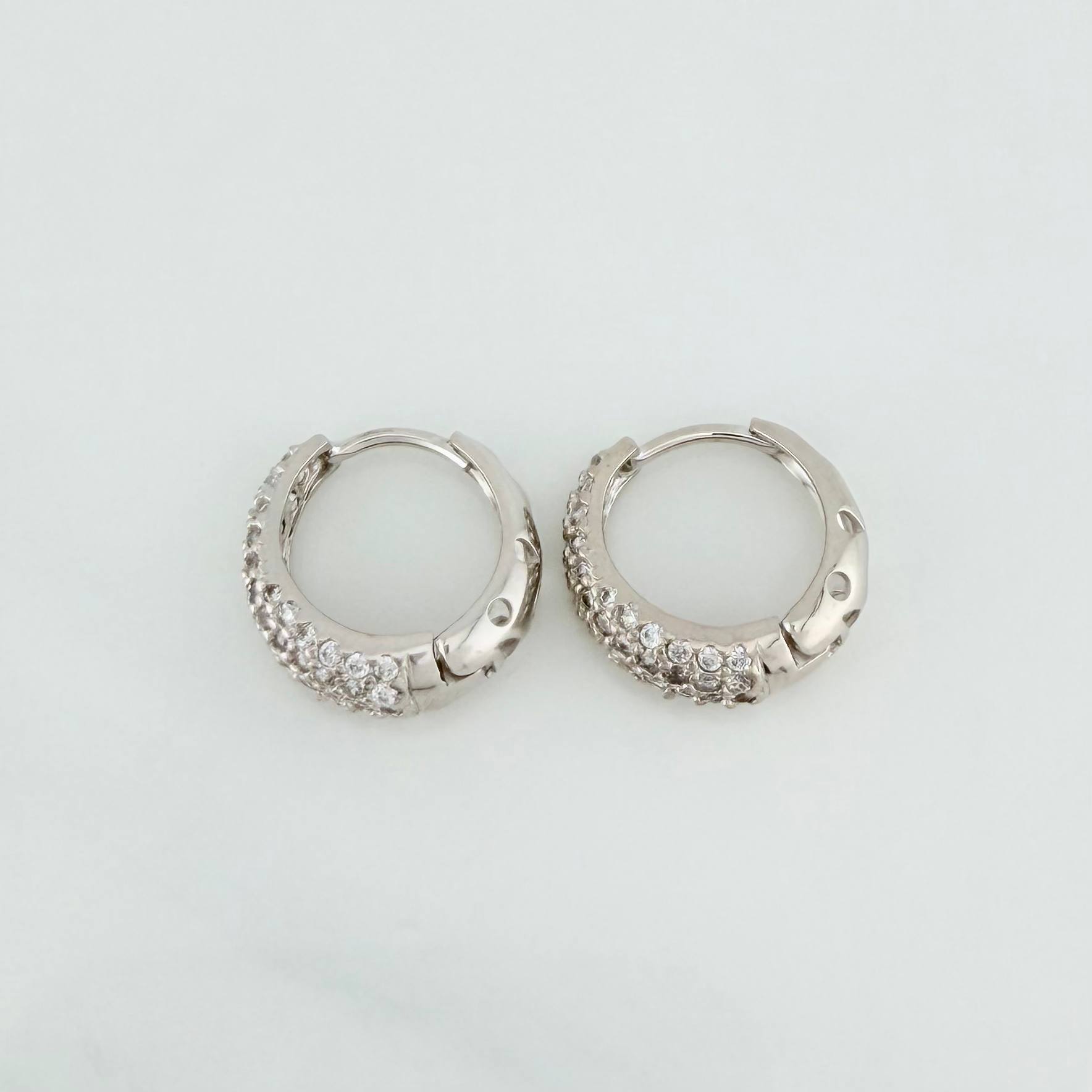 Candongas Halo De Luna 3.85 g / 1/2 in Oro Blanco 18K
