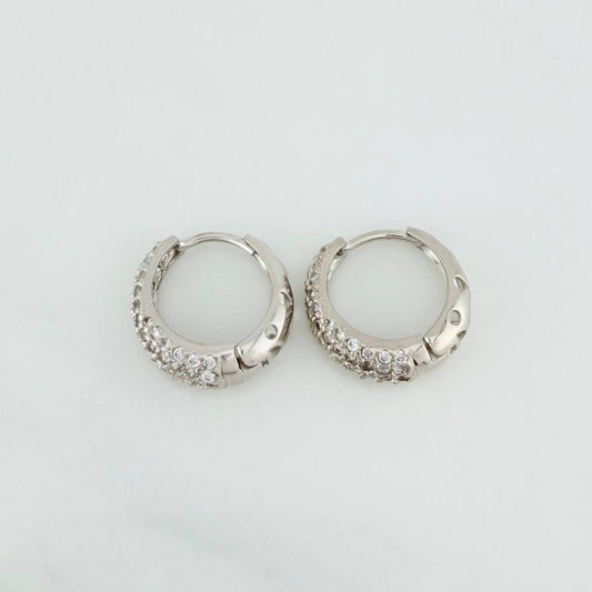 Hoop Earrings Halo De Luna 3.85 g / 1/2 in 18K White Gold