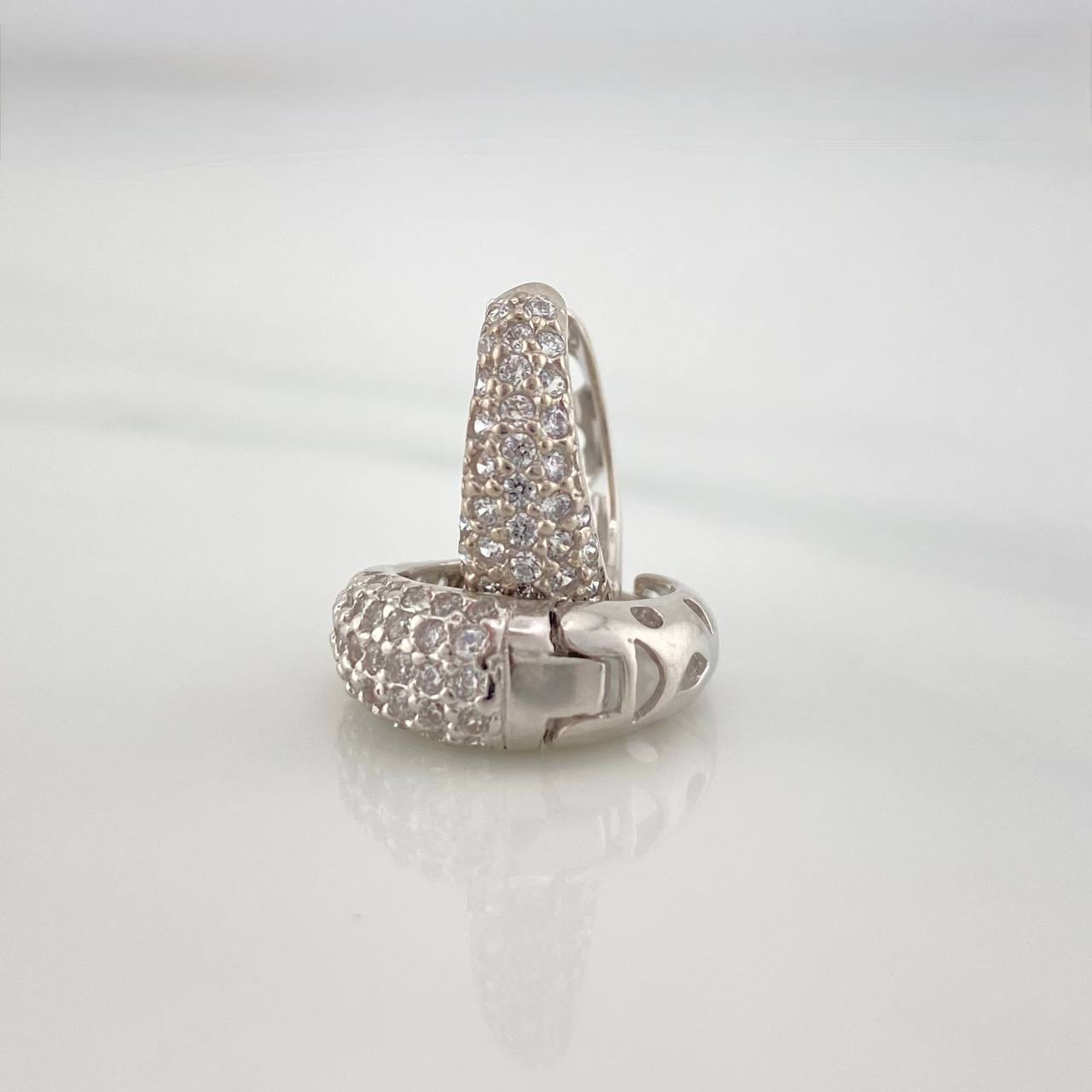 Candongas Halo De Luna 3.85 g / 1/2 in Oro Blanco 18K