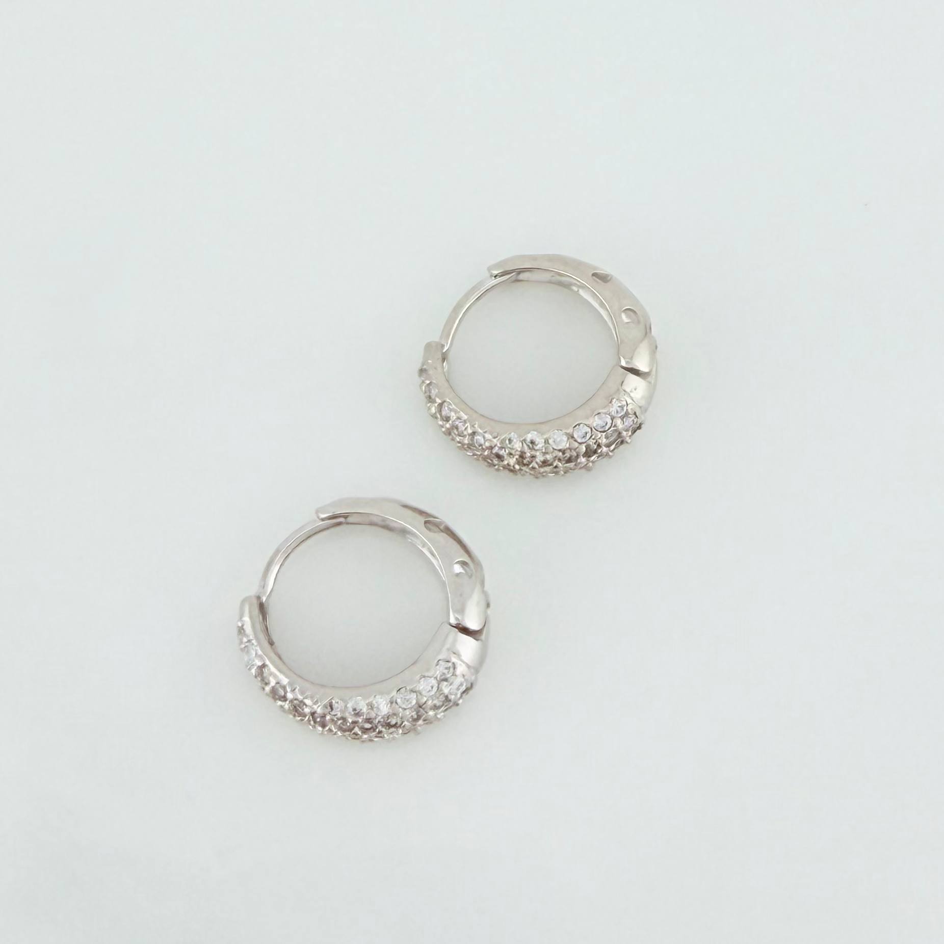 Candongas Halo De Luna 3.85 g / 1/2 in Oro Blanco 18K