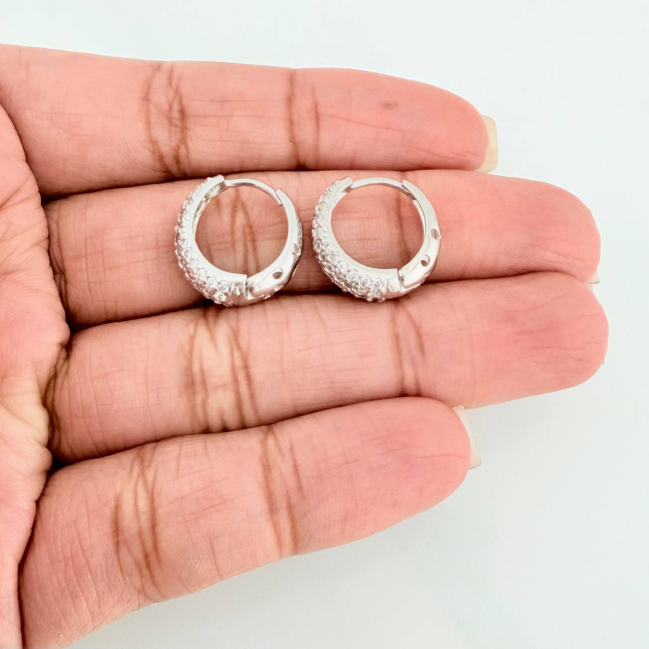 Candongas Halo De Luna 3.85 g / 1/2 in Oro Blanco 18K
