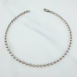 Tobillera Militar Media Luna 7.55 g / 10 in / 3 mm Oro Blanco 18K