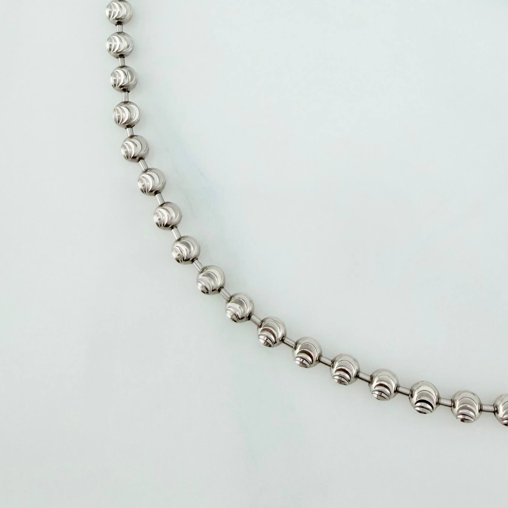 Tobillera Militar Media Luna 7.55 g / 10 in / 3 mm Oro Blanco 18K