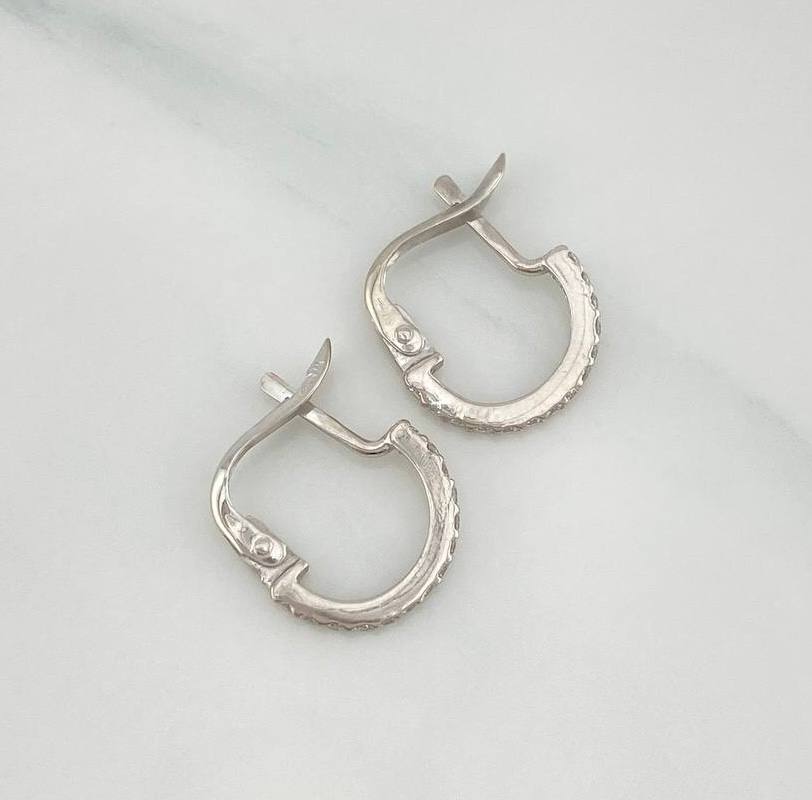 Hoop Earrings Shine 1.4 g / 1/2 in 18K White Gold