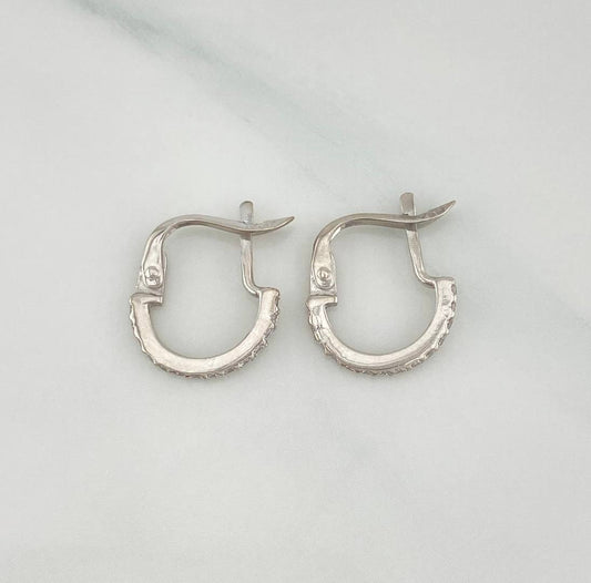 Hoop Earrings Shine 1.4 g / 1/2 in 18K White Gold