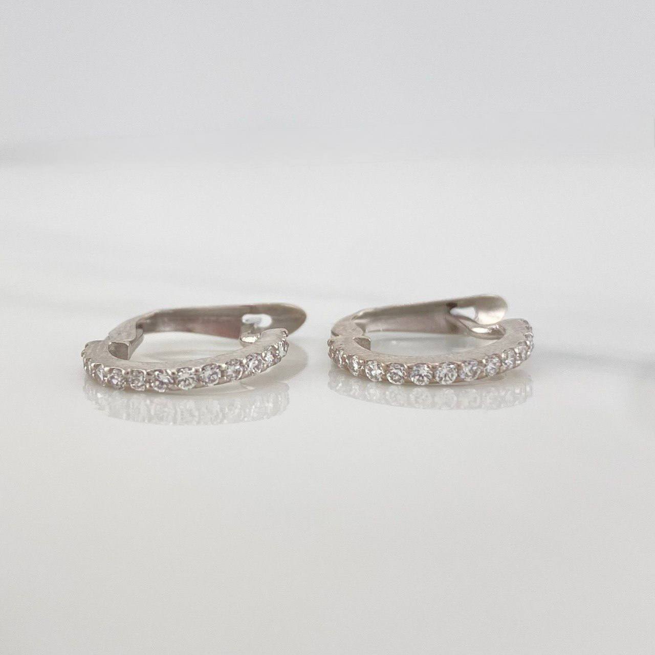 Hoop Earrings Shine 1.4 g / 1/2 in 18K White Gold