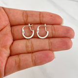 Hoop Earrings Shine 1.4 g / 1/2 in 18K White Gold
