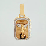 Saint Michael Archangel Pendant 5.2 g / 1 1/2 in Tri-Color Gold 18K
