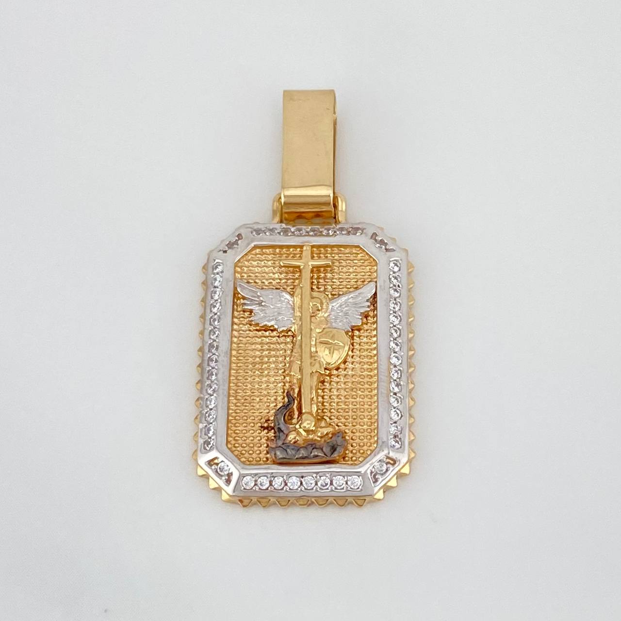 Saint Michael Archangel Pendant 5.2 g / 1 1/2 in Tri-Color Gold 18K