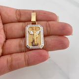 Saint Michael Archangel Pendant 5.2 g / 1 1/2 in Tri-Color Gold 18K