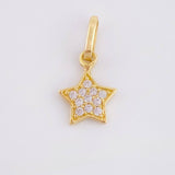 Dije Estrella Tupida 0.6gr / 1/2 in / Oro Amarillo 18K *