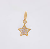 Dije Estrella Tupida 0.6gr / 1/2 in / Oro Amarillo 18K *