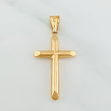 Pendant Flat-Tipped Cross 1.25 g / 1 1/2 in 18K Yellow Gold