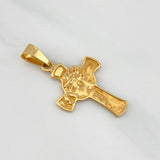 Dije Cruz Rostro Cristo 1.95 g / 1 1/4 in Oro Amarillo 18K