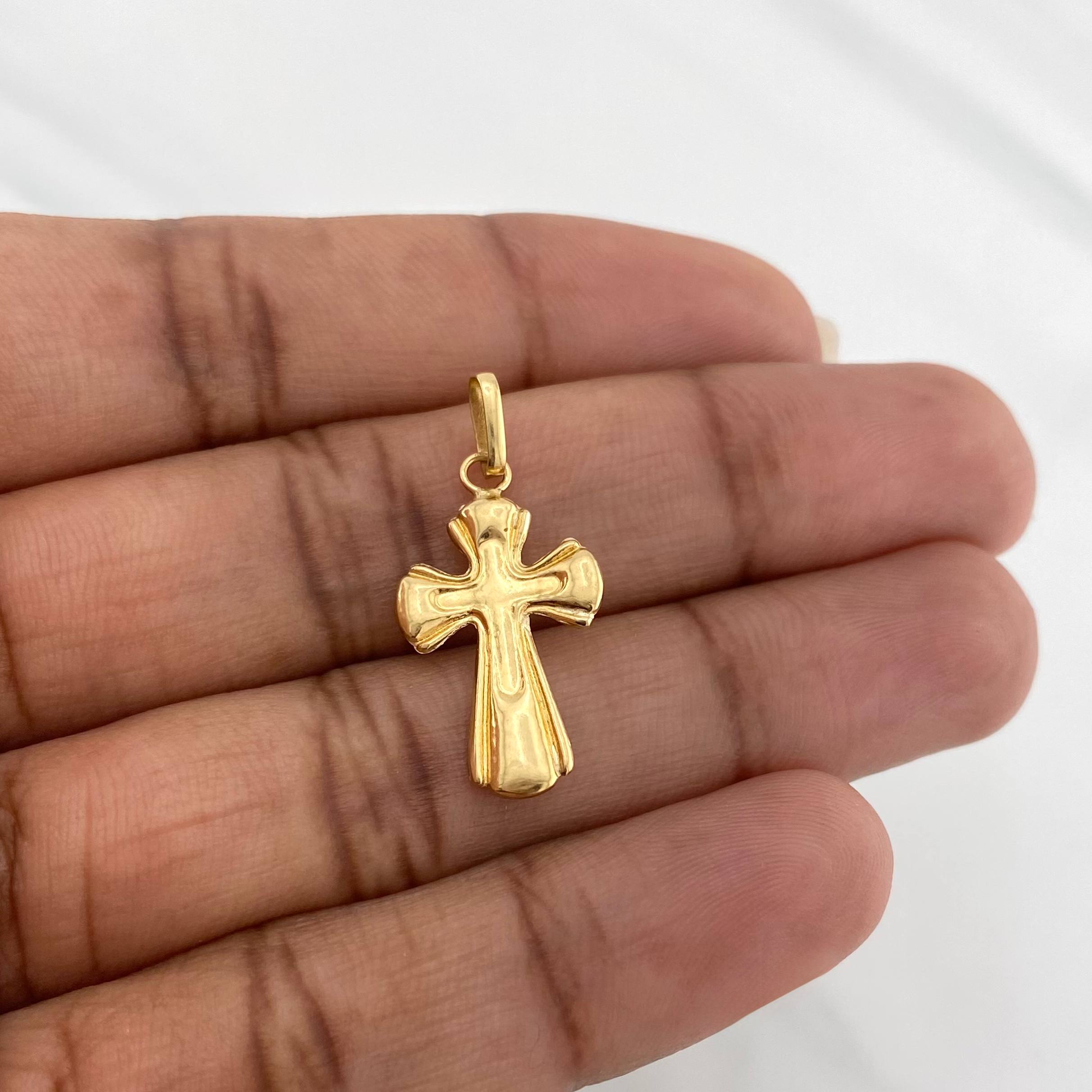 Pendant Cross 0.8 g / 1 in Yellow Gold 18K