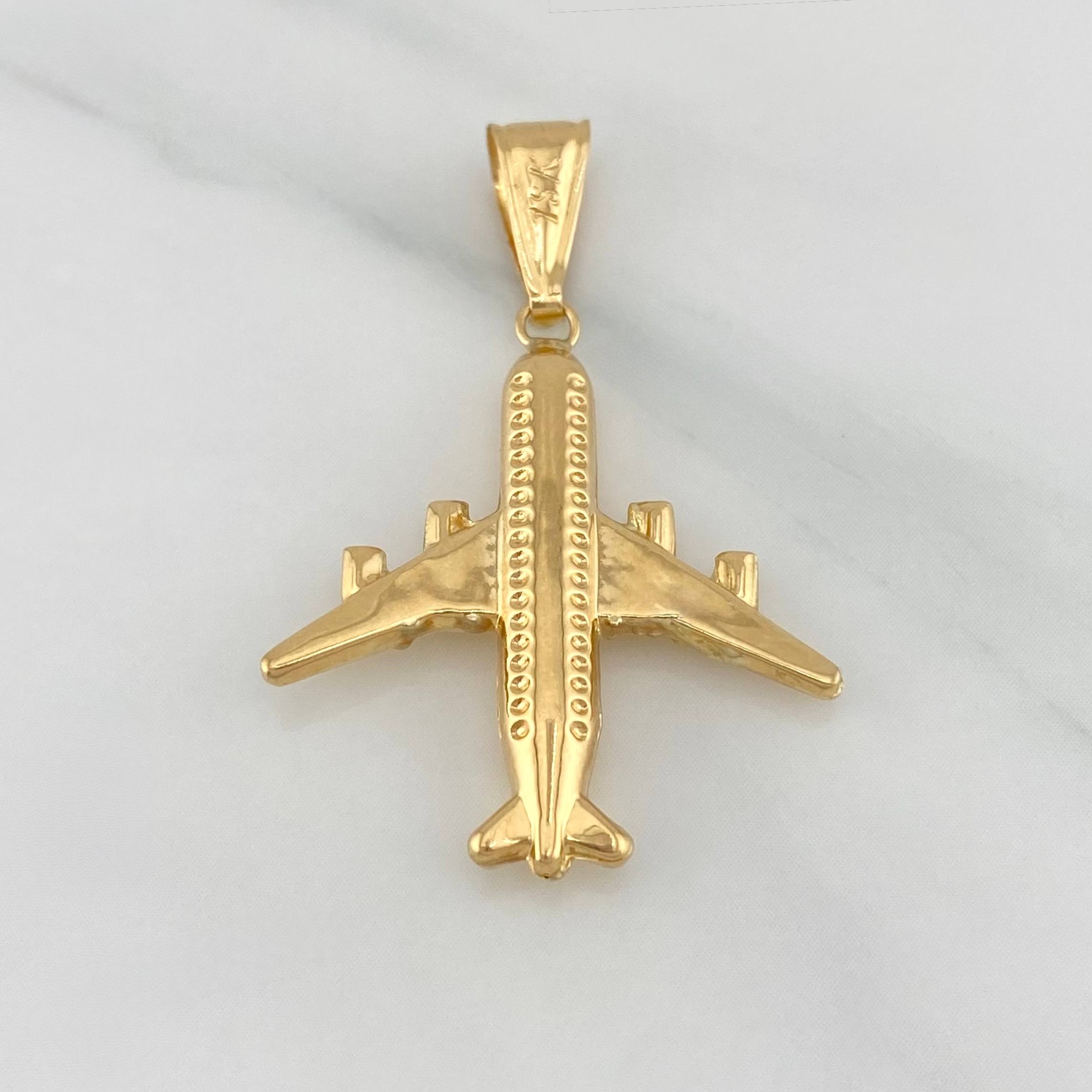 Pendant Airplane 1.6 g / 1 1/2 in Yellow Gold 18K