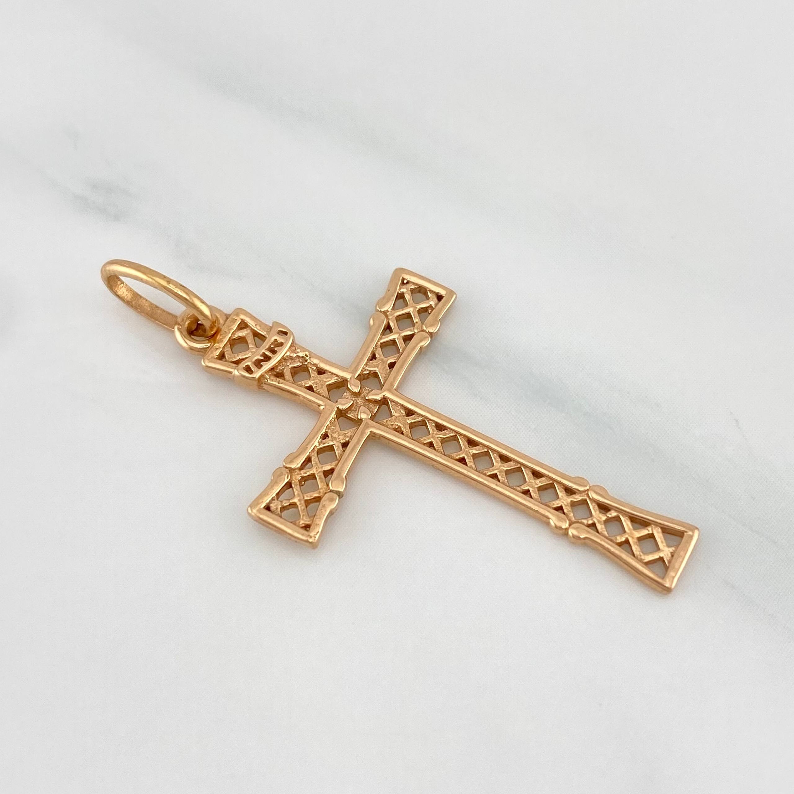 Dije Cruz 1.75 g / 1 1/2 in Oro Rosa 18K