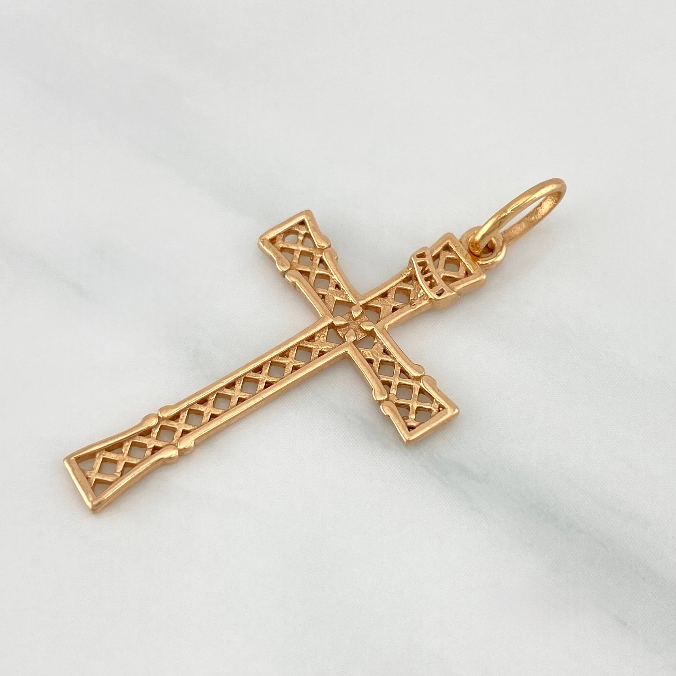 Dije Cruz 1.75 g / 1 1/2 in Oro Rosa 18K